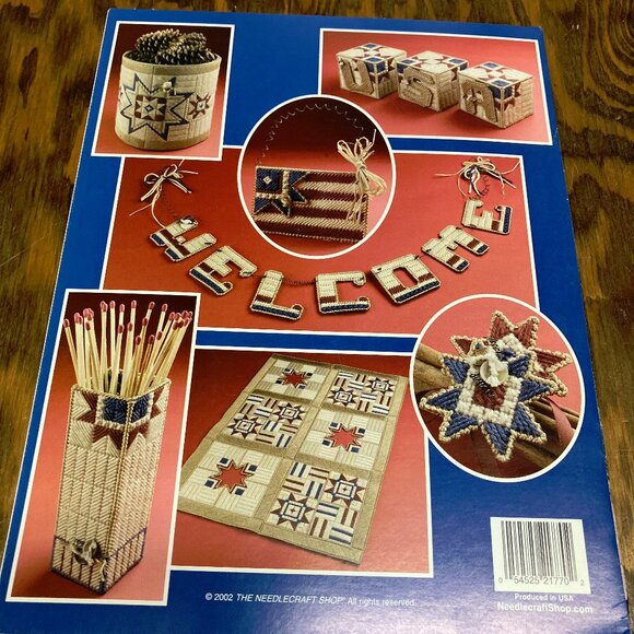 Fireside Decor 7 Plastic Canvas Patterns Pam Bull 2002 Rustic Americana Look - Picture 2 of 4